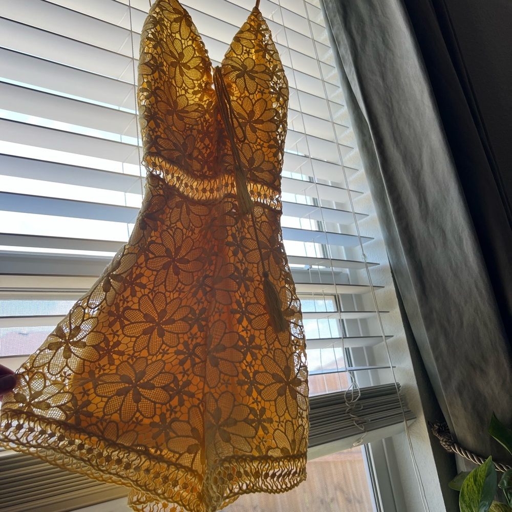 Yellow Lace Romper (M)